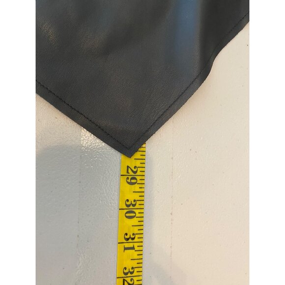 Wallis Black Faux Leather Waterfall Blazer Jacket Zipper Details Size 6 - Picture 7 of 11